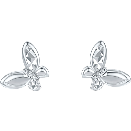 Saturday Fortune PT950 platinum earrings for women butterfly crushed ice platinum earrings B0914842 one pair about 2.2g gift