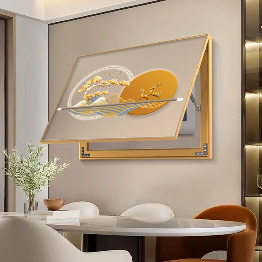 Pintura decorativa personalizada de caja de medidor eléctrico de lujo, ligera y moderna, pintura colgante y blindaje de caja eléctrica simple y atmosférica, nueva pared de interruptor multimedia T12588 60*50 con capacidad para 50 de longitud horizontal y 40 de altura vertical _m