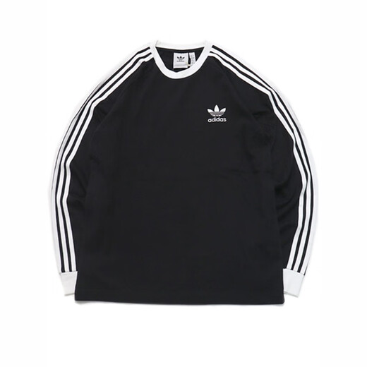 阿迪达斯 （adidas）阿迪jennie同款T恤上衣长袖黑色男女打底衫经典复古IA4877 黑色 ia4877 均码 xs