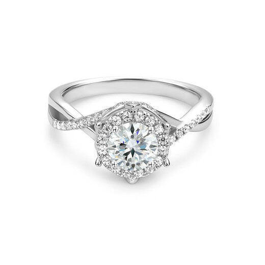 Guanpu Pavilion Fat Donglai's same style pt950 platinum ring for women imported from the United States D color moissanite diamond 1 carat knotted proposal silver one 30 minutes Zhoujia six claws closed mouth size 9