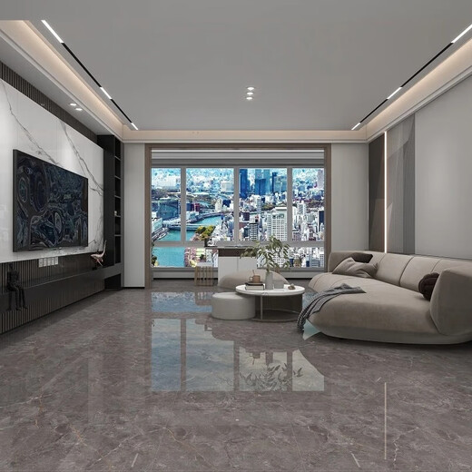 XMSJ Gecko Anti-Slip Marble Ceramic Tiles Guangdong Foshan 600*1200 Azules de sala de estar dormitorio de la serie de la ela de roca de mármol de cuerpo completo QJ12130 Earl Light Grey