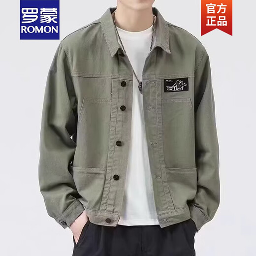 
ROMON jacket men's spring 2025 new shirt lapel spring men's work jacket early autumn jacket top [upgrade version] K12806 gray 2XL [recommended 140160Jin [Jin equals 0.5 kg]]