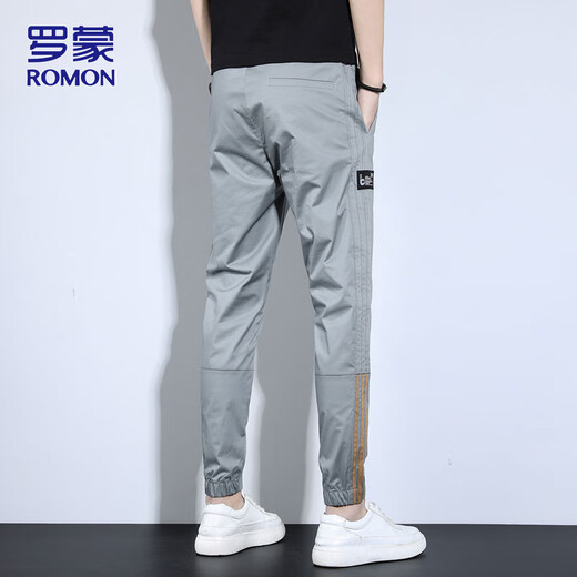 
ROMON (ROMON) pants for men summer loose ties casual pants for men sports pants trendy brand sweatpants for men gray XL