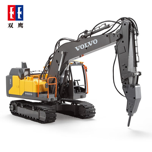 DOUBLE E Double Eagle children's electric remote control excavator Volvo excavator alloy excavator model charger E568-001