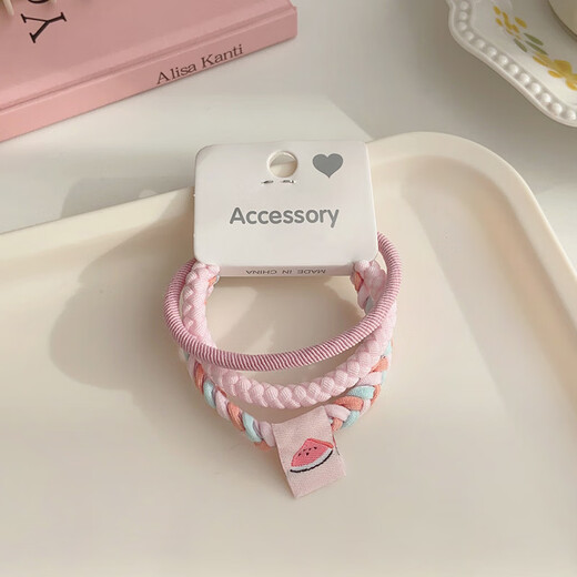 Jiaoxuefei two-color bold basic hair ties 9 packs Seamless rubber bands to tie scalp and hair ropes