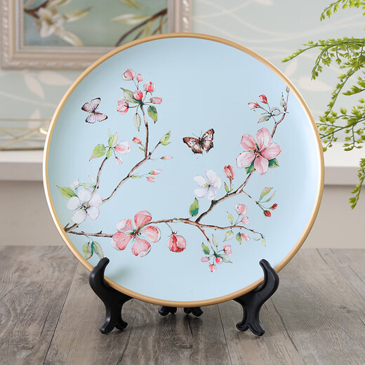 Tira American Country Ceramic Decorative Plate Ornamente zum Platzieren von Tellern und Betrachtung von Tellern für Wohnzimmermodellraum Ornamente zum Platzieren von Dekorationen zum Platzieren von Platzierungs- und Lieferhalterungen zum Platzieren