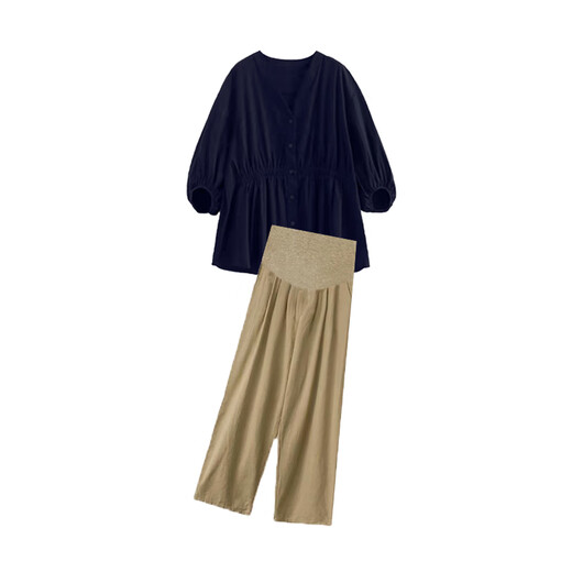 Mère de maternité de Ranqi Vêtements d'été coréens chemises plissées lâches printemps et été maternité d'été pantalon large à jambes d'été