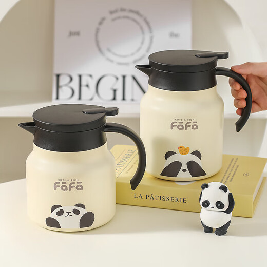 Kawashimaya (KAWASIMAYA) Panda thermos kettle household large-capacity stainless steel thermos thermos kettle office simmering teapot 1000ml