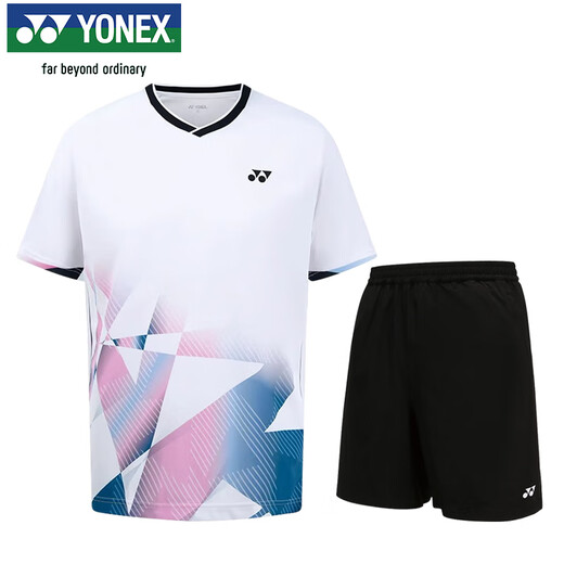 Yonex yonex badminton Anzug Wettbewerb Training Herren Sportarten Kurzarm Shorts Set 110095bcr White O.