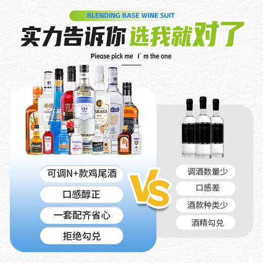 FAST.KING调酒基酒套装洋酒伏特加威士忌蓝橙力娇酒朗姆酒金酒鸡尾酒糖浆 【8款调酒基酒】+调酒工具