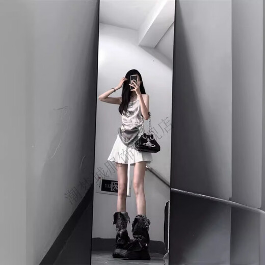 
Chaomengcheng American retro sexy hot girl fake two-piece sleeveless shirt for women in summer new tight outerwear vintage printed top XZ#9227 White M