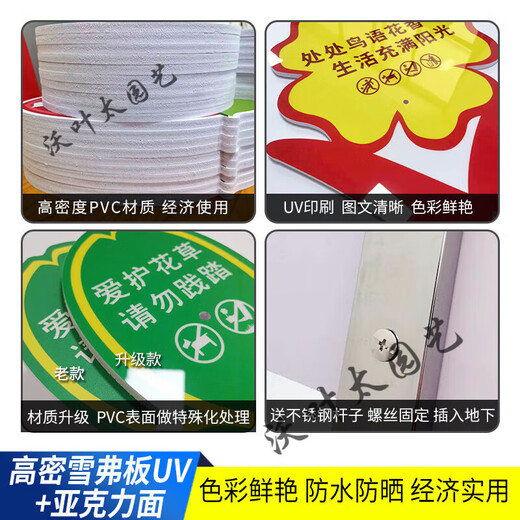 文明养犬小区公园定制插地举广告牌警示牌遛狗要牵绳草坪花草小草 狗牌-51 20x30cm
