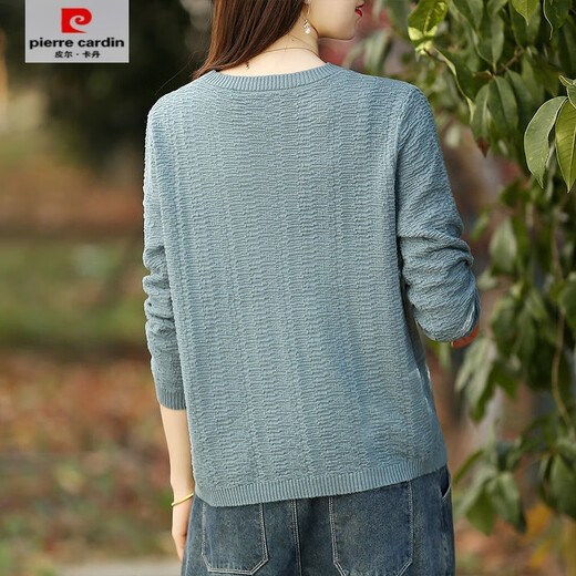 
Pierre cardin 2025 Spring and Autumn New Style Literary Solid Color Round Neck Pullover Cotton Knit Sweater for Women Loose and Versatile Base Sweater Trendy Apricot Color 9901 M Recommended 115-130Jin [Jin equals 0.5 kg]