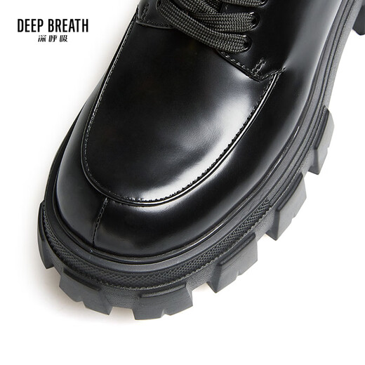 Deep Atem Tief Atem Frauenschuhe Kowide dicker alleiner Top -Gurt Gentleman Single Schuhe Frauen AX13066 Schwarz 36