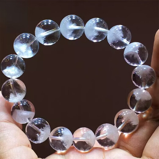 
Pangdonglai quality white crystal bracelet Tianlan treasure pot white ghost bracelet Thousand layer mountain pyramid men and women love H3878 13.5mm natural crystal/semi precious stone
