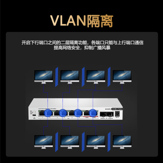 H3C 2,5G elektrischer Port Unmanaged Desktop Switch + 2 10G optische Ports (kann an Cat-Sticks, optische Module angeschlossen werden), dediziert für NAS-Speicher, Blitzschutz-Port-Prioritätsweiterleitung S1510FX 8 Ports 2,5G elektrische + 2 10G optische Ports, verwendet für kleine und mittlere Unternehmen, Handelsketten, Hotels, Campus usw.