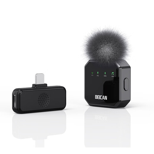Mylasen Beican Wireless Lavalier Microphone Anchor Live Recording Equipment Outdoor Interview Short Video Radio Douyin K Song Noise Reduction Microphone Suitable for Apple Android Black One-to-One Lightning Interface