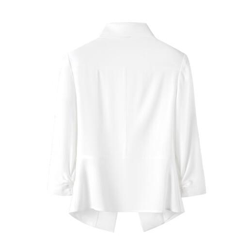 Navigare Italian small sailing lady's small suit spring and summer slim three-quarter sleeve single suit commuting green fruit collar suit for women Glacier White M