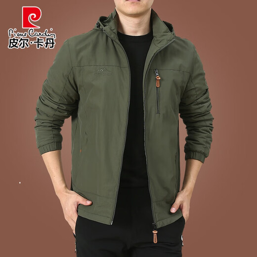 Pier Cardin jacket jacket men's spring and autumn men's outdoor American windproof windbreaker men's autumn sports jacket dark blue 9888 without fleece XL