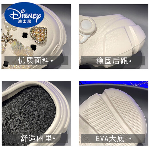 Disney (Disney) Chaussures de la grotte des filles Summer 2025 Nouveaux sandales de princesse à la mode pour enfants moyens de plage antidérapants