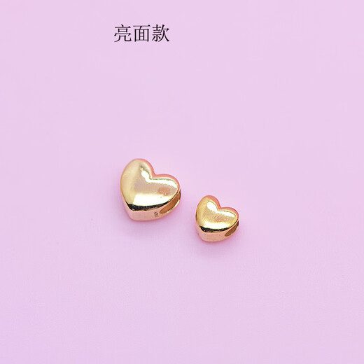 Medium red 18K gold thick three-dimensional love heart pendant Au750 necklace clavicle chain accessories pendant one large shiny model 18K yellow gold one