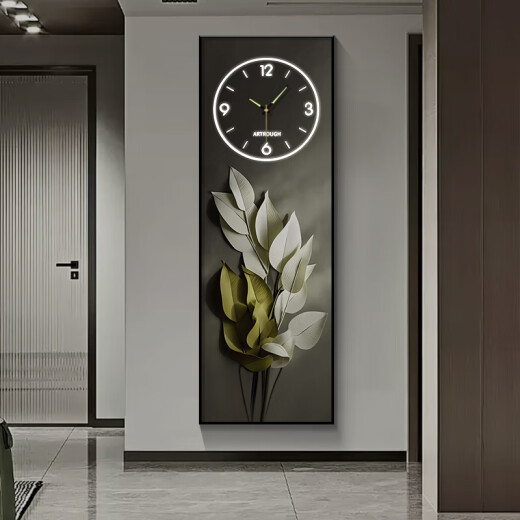 Xiaoxiao Painting Zhong Family Daye Dayuan Entrance Decoration Drawing Clock Wall Clock Living and Dial Light Dial Corridor Wall Light Hanging DQ6198 [Dial No Light Style] 35 inches [30*90cm]