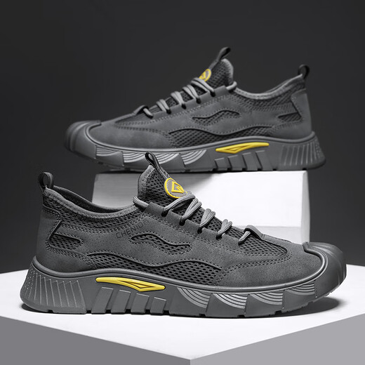 昌祥回力男鞋劳保工地干活男士工作工装鞋防滑耐磨男鞋夏季防水登山鞋子男 卡其色 41