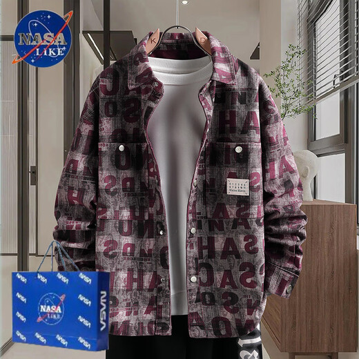 
NASALIKE denim jacket for boys spring and autumn new style teenager shirt jacket for junior and senior high school students men's fashion top 16823 white M (80-100Jin [Jin equals about 0.5 kg])