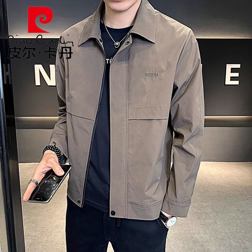 Pierre Cardin high-end executive jacket men's spring and autumn 2025 new versatile business casual lapel top men's black XL 130-145Jin Jin equals 0.5 kg