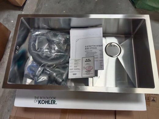 科勒（KOHLER）不锈钢水槽台上台下厨盆小单双槽K-388497827T97829T97830 单买单槽3884配件