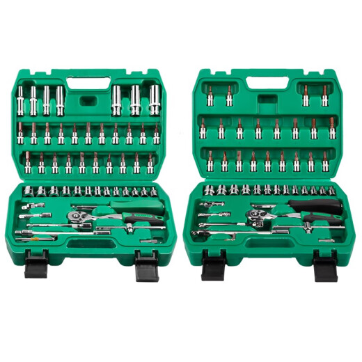 
Zhutuo 46-piece sleeve set tool Automobile repair tool set 1/4 Xiaofei socket wrench socket set Tuosen 46-piece 72-tooth 1.38kg-12809