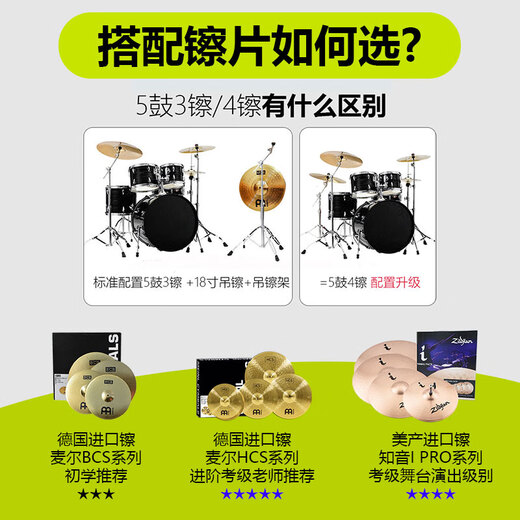 MAPEX美派斯军火库架子鼓AR529S成人鼓专业初学爵士鼓5鼓4镲 5鼓 4镲 | 德国麦尔HCS五片镲 #岩浆红 上门安装调试 | 联系客服