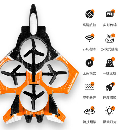 
Yunya remote control aircraft toys boys withstand falls and fighter electric model aircraft helicopter children's birthday gift 3-6-14 years old [handle + watch - dual control] EVA-blue and black