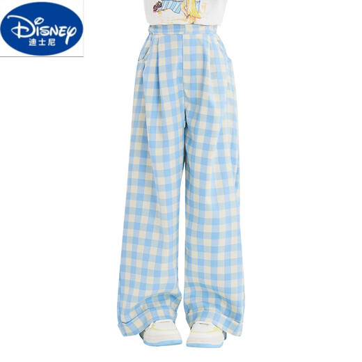 Disney Girls Anzugsanzug Frühlings- und Herbst Kinder 2025 Neue Spring -Anzug modische Mädchen modische Straße Sweatshirt Plaid Hosen Spring 15266 Blau + 4916 Verlauf 140 cm