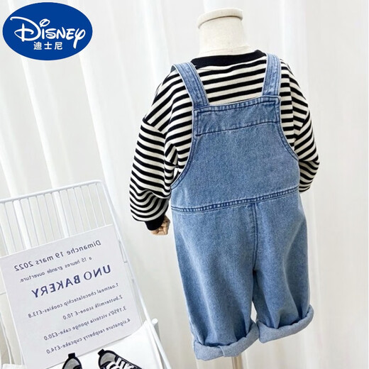 G.DUCKKIDS boys' overalls jeans girls simple children's autumn pants 2025 new baby spring and autumn long pants trend K60-blue overalls () 120 suitable height 110-120cm age 6-7 years old