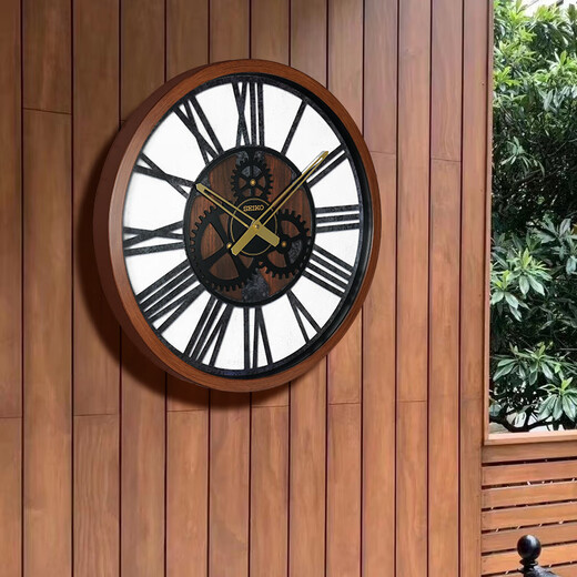 Seiko Японские часы Seiko Большой размер ретро -гостиная настенные часы простые ретро -имитационные диаметр деревянной границы 50 см. Большие настенные часы коричневый qxa826b 20 дюймов