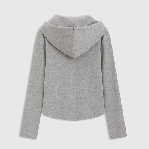 Gap Women's 2025 Spring New Logo Elastic Rib Zipper Hooded Long Sleeve T-Shirt Regular Top 729465