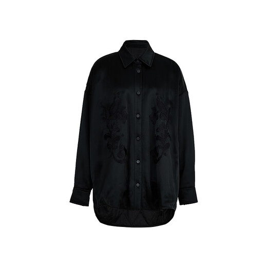 AUM Easy Suit Spring New Chinese Embroidery Reversible Cotton Clothes Black Skirt Black Top S