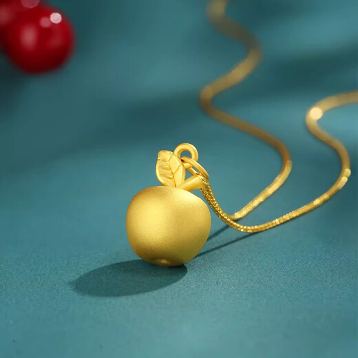 Chi Pan's new 999 pure gold peace fruit necklace for women gold apple pure gold pendant 18k gold Christmas Eve Christmas gift gold peace fruit gift silver gold-plated necklace