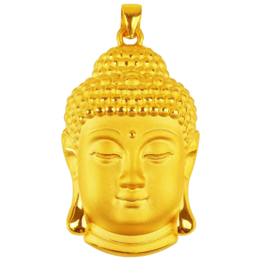 Chipan 18K gold necklace for women, Tathagata Buddha pendant, gold-plated, always safe, hard gold, Maitreya Buddha gift for couples, Tathagata Buddha pendant + black rope