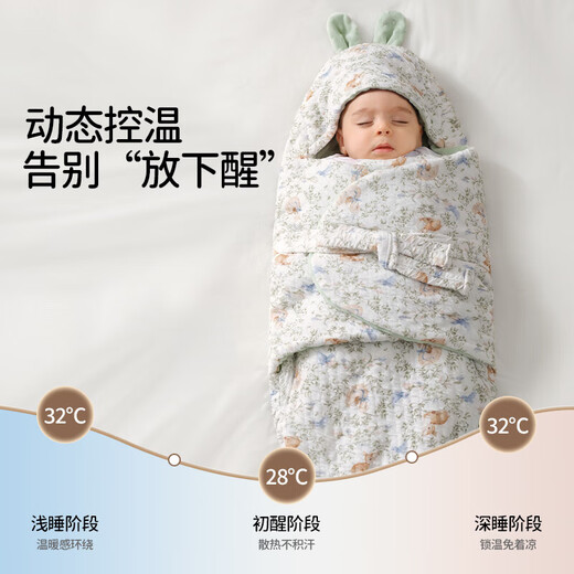 Xulin German brand baby quilt pure cotton autumn and winter style first birth room all-in-one blanket newborn swaddle baby anti-bearing hedgehog spring and autumn bottom zipper style (within 3 months)