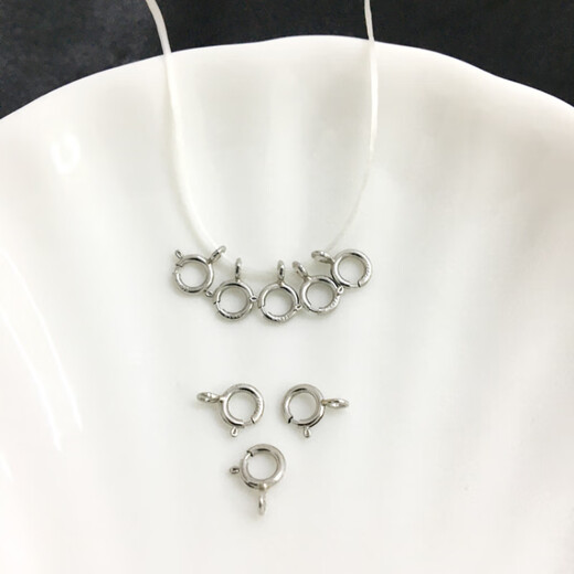 Guanpuge Fat Donglai same style pt950 platinum spring buckle PT950 necklace buckle DIY accessories platinum connector necklace bracelet closed spring buckle, size 5MM/about 0.15g/