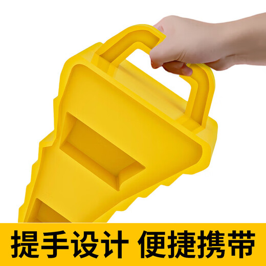 Zuoyou Zhonggong Parking Blocker Portable Car Anti-Slip Stopper Triangular Wood Car Tire Rubber Parking Block Car Stopper Rubber 25*16*18cm Solid with Lift Ring