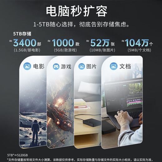 Seagate Mobile Hard Drive USB3.0 2.5-inch Mechanical Hard Drive Compatible with Mac New Ruiyi Series Original Data Recovery Dark Night Black 4TB