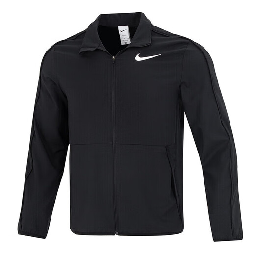 Nike Suit's Men's Spring New Running Training Stand Collar veste veste de veste de sport mince tissée DM6620-011 / DRI-FIT / Single Veste S