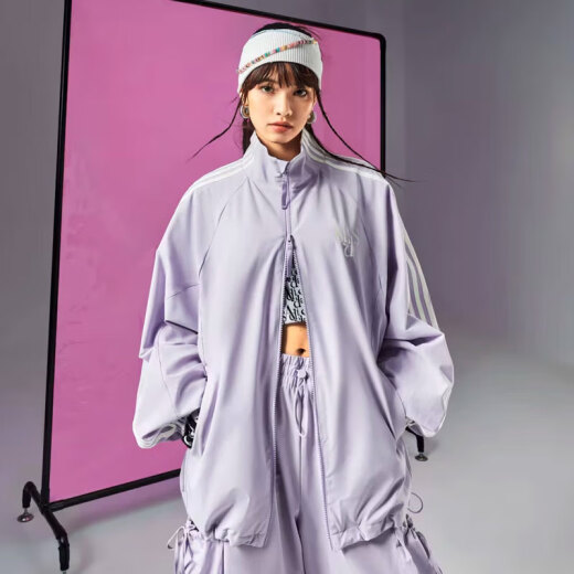 Adidas chaqueta femenina ropa deportiva de verano para collar tope casual de collar de cuello top ji9767 claro púrpura l l