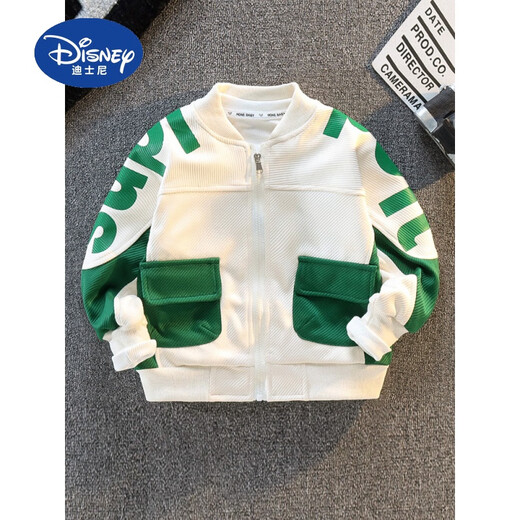 Disney Children's Clothing Boys' Autumn Jackets 2025 New Medium and Large Children's Spring and Autumn Boys' Autumn Fashionable Street Baseball Uniforms Navy Blue Alphabet Baseball Uniforms 160 cm