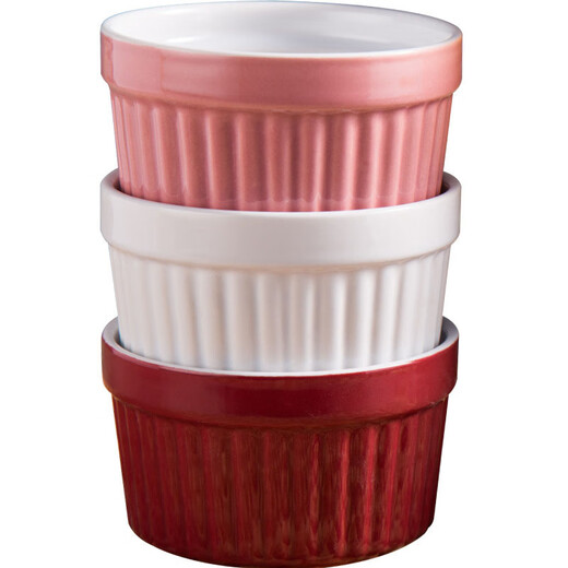 Just life Frey ceramic baking bowl 4 pieces air fryer round baking cup cake cup ice cream bowl pudding cup steamed egg bowl and plate