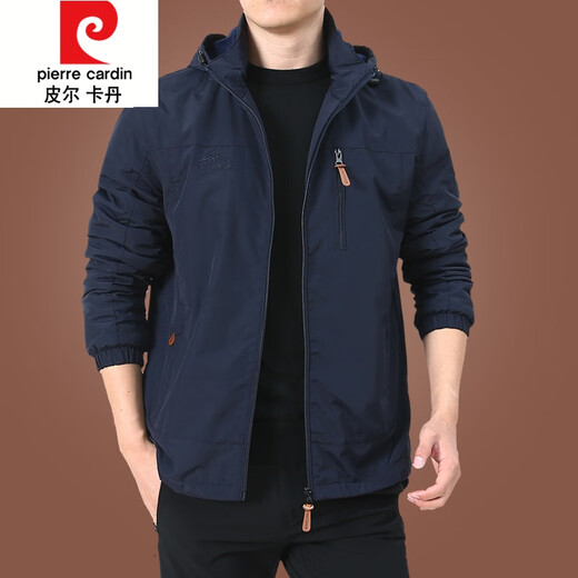 
Pierre cardin outdoor men's jacket autumn and winter 2024 new middle-aged men's autumn tops plus velvet jacket men's spring and autumn thick 9898 black style plus velvet M