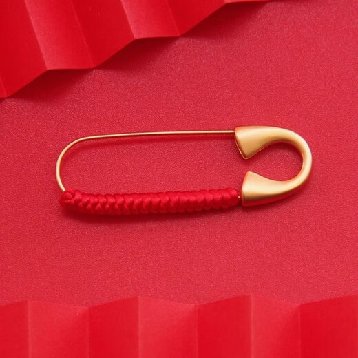 SMVP Sand Gold Pin Red Rope Baby Baby Pregnant Women Wear DIY Accessories Pressure Buckle Pendant Anti-frightening Brooch Brooch Braided Rope + Protective Hat 3 Pack